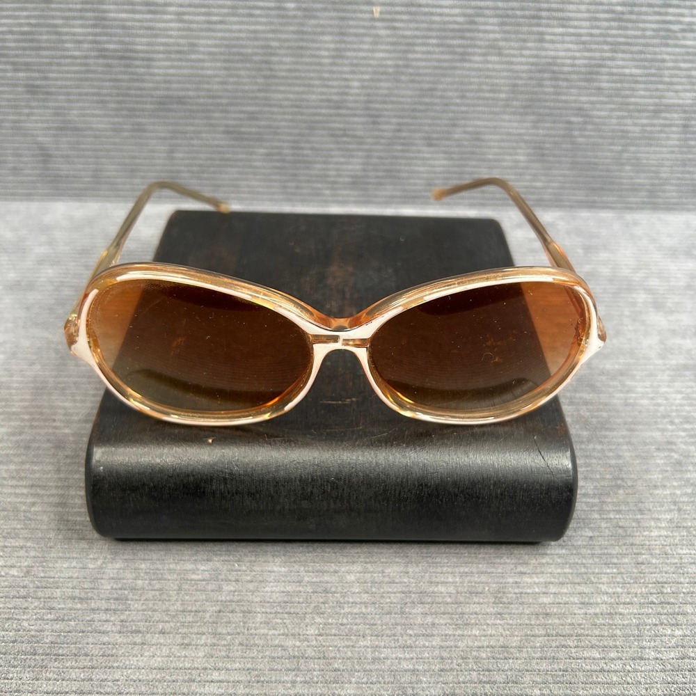 Vintage Italy Amber Oversized Butterfly Sunglasses Gradient Lens Retro Boho